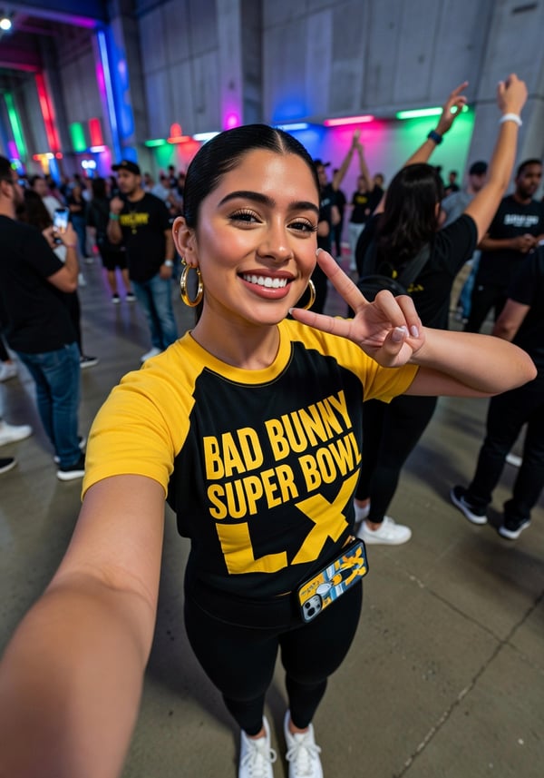 bad bunny halftime selfie - AI portrait style sample by selfielab on selfielab