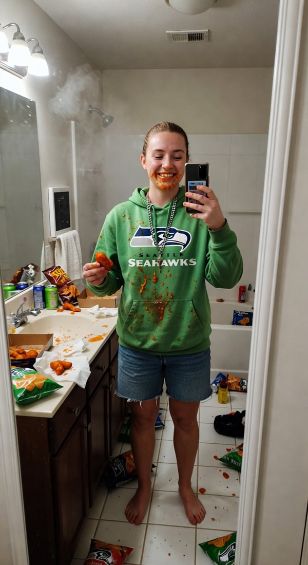 super bowl snack selfie bash - AI portrait style sample by selfielab on selfielab