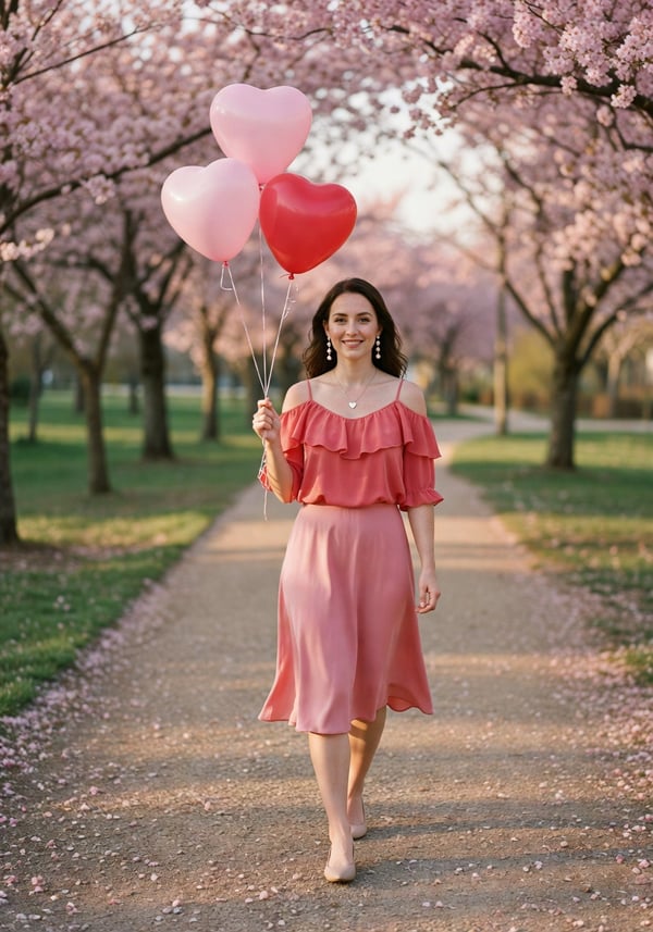 heart balloon park stroll - AI portrait style sample by selfielab on selfielab