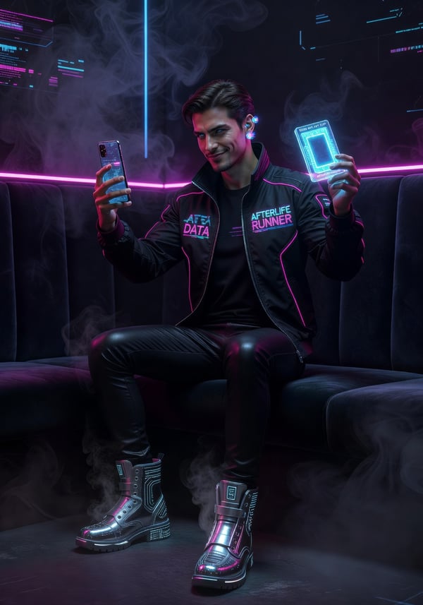 cyberpunk fixer lounge - AI portrait style sample by selfielab on selfielab