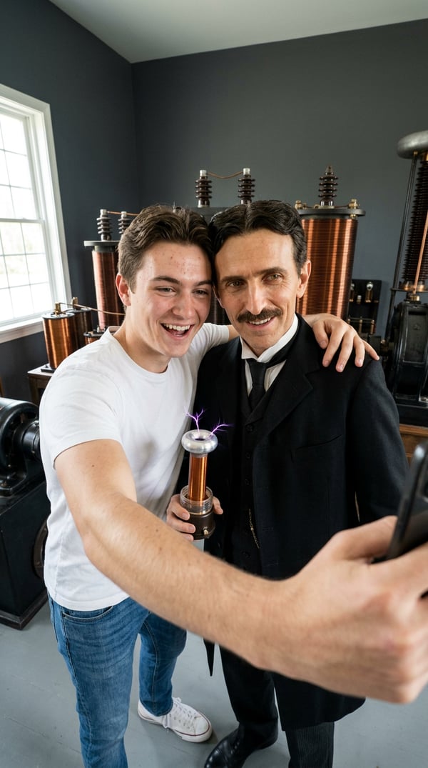 tesla wardenclyffe selfie - AI portrait style sample by selfielab on selfielab