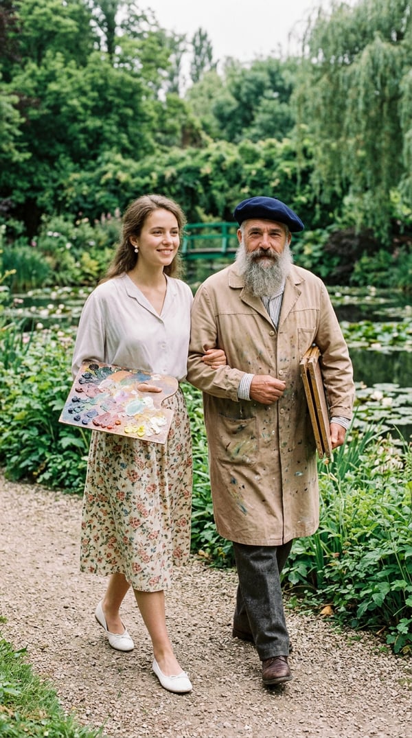 monet giverny garden stroll - AI portrait style sample by selfielab on selfielab