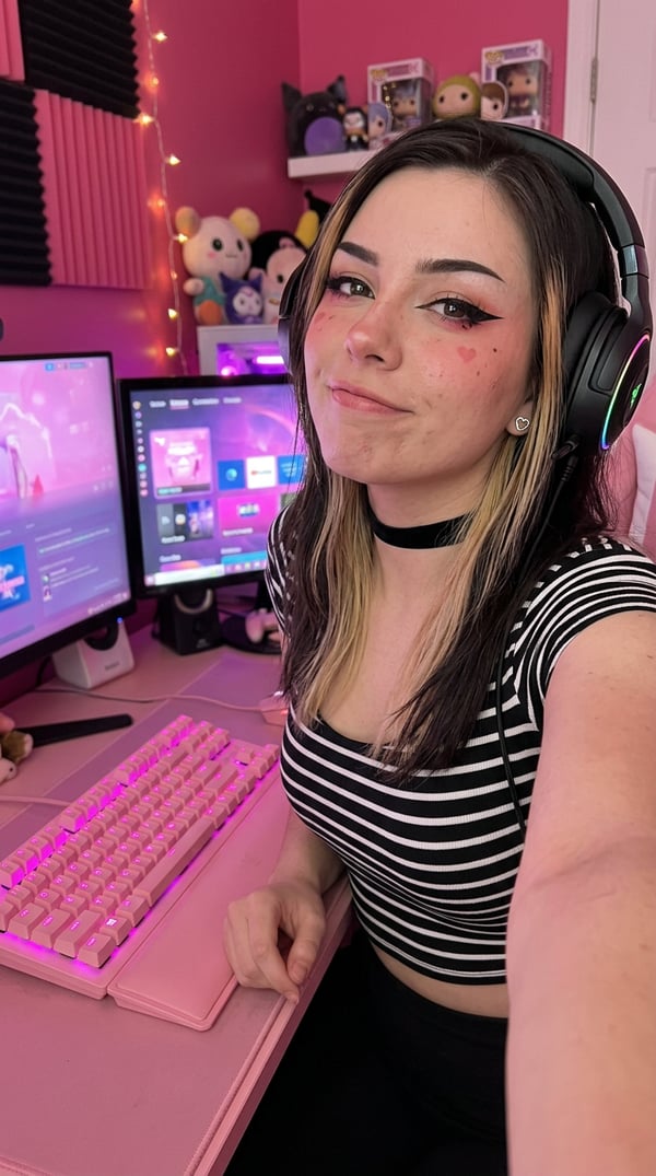 pink egirl stream glow - AI portrait style sample by selfielab on selfielab