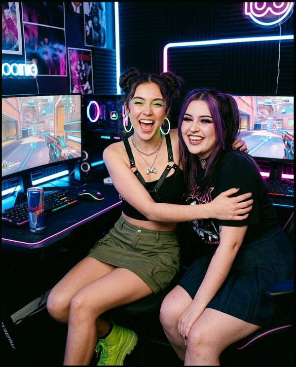 neon egirl squad stream - AI portrait style sample by selfielab on selfielab