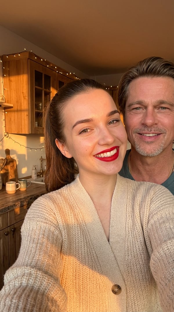 Brad Pitt Golden Hour Selfie - AI portrait style sample by selfielab on selfielab