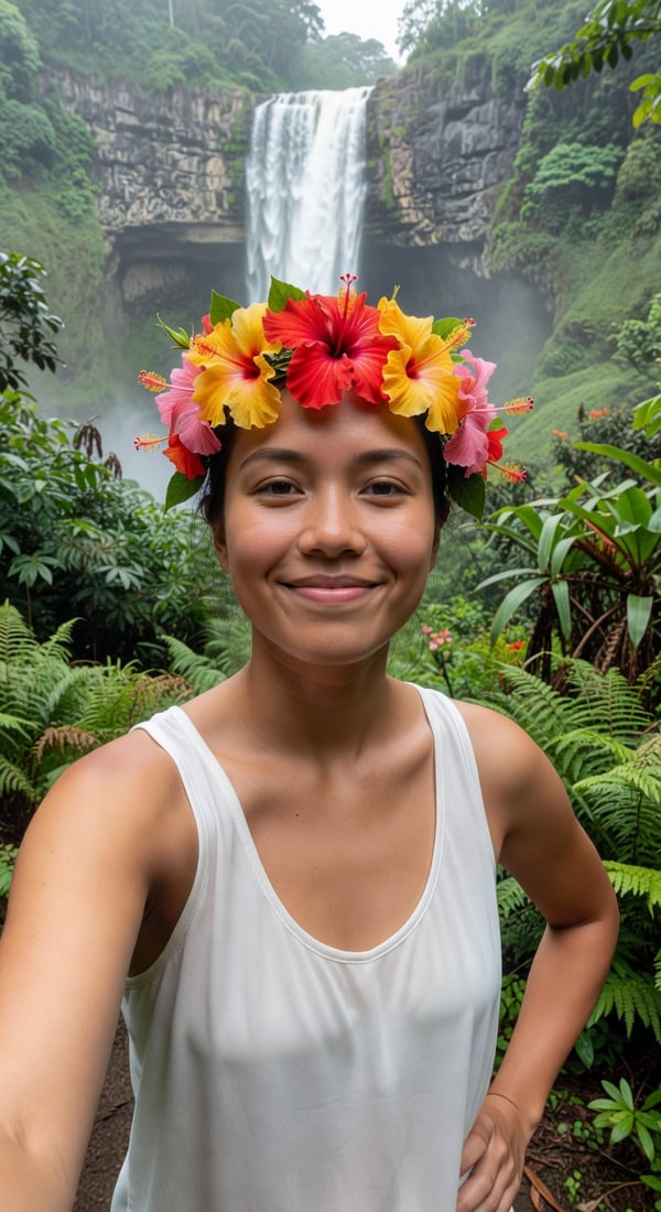 hilo rainbow falls glow - AI portrait style sample by selfielab on selfielab