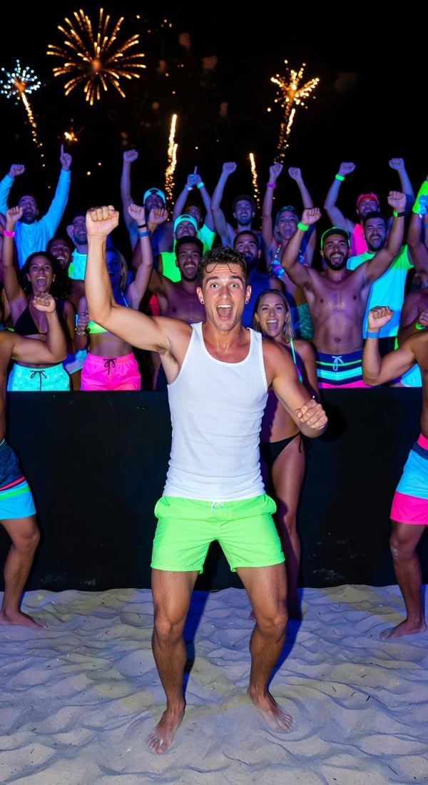 ft lauderdale neon crowd - AI portrait style sample by selfielab on selfielab