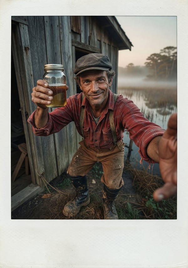 moonshiner shack selfie - AI portrait style sample by selfielab on selfielab