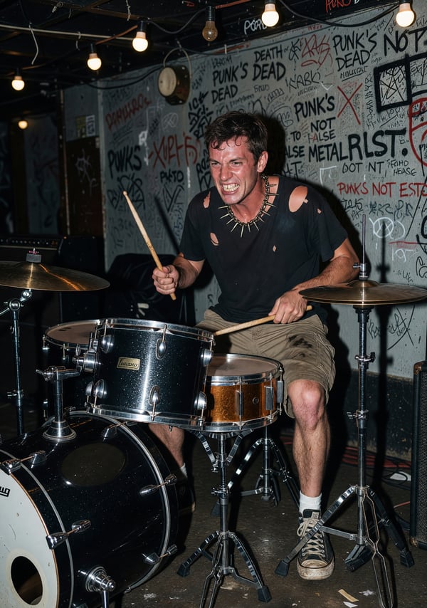 punk basement drums - AI portrait style sample by selfielab on selfielab