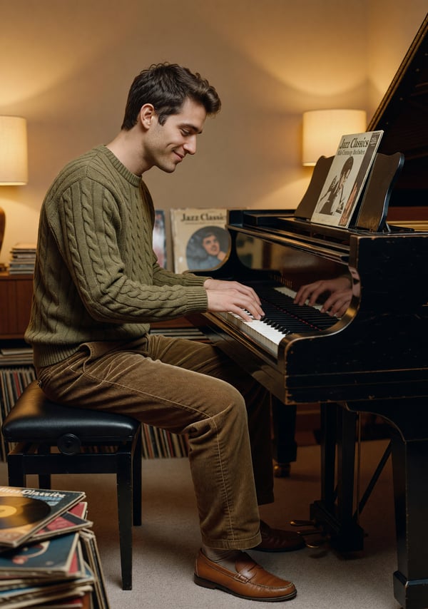 vinyl room piano - AI portrait style sample by selfielab on selfielab