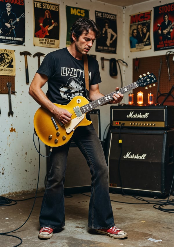 vintage amp riff - AI portrait style sample by selfielab on selfielab